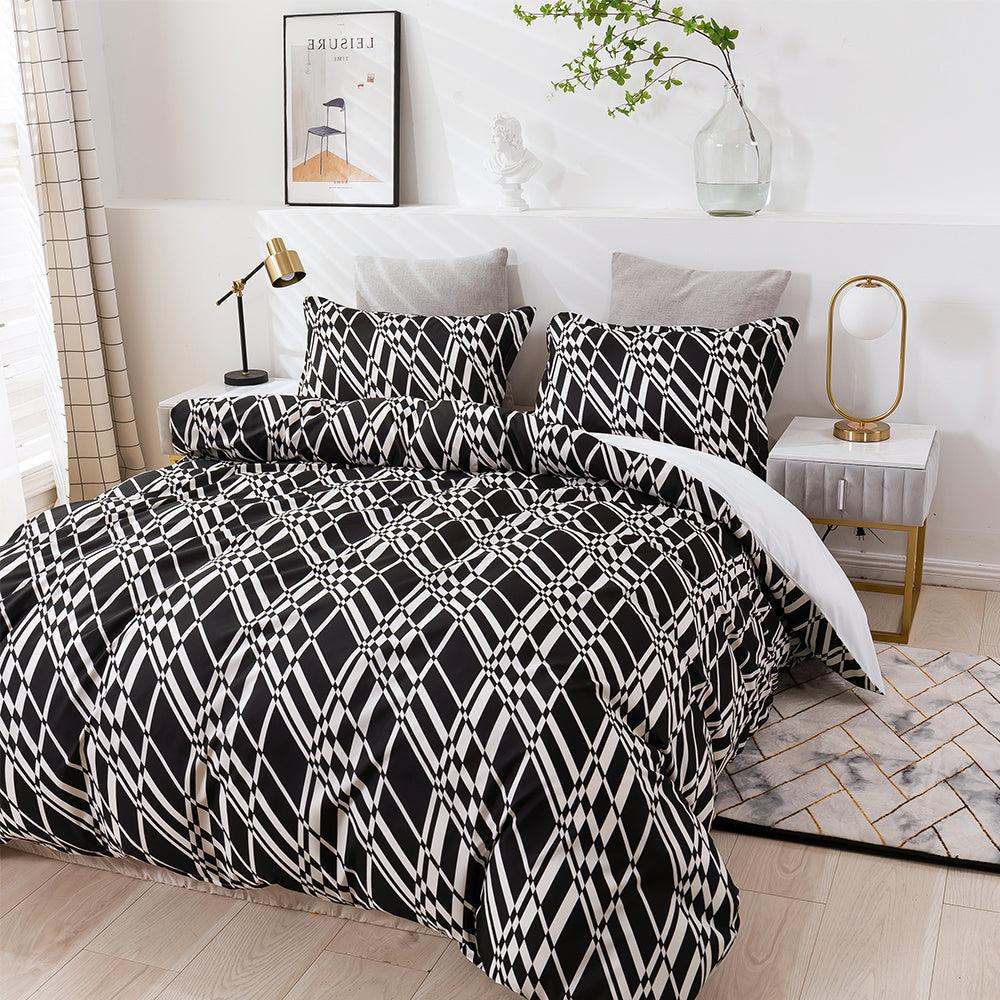 3D Abstract Geometry Black Quilt Cover Set Bedding Set Duvet Cover Pillowcases 457- Jess Art Decoration