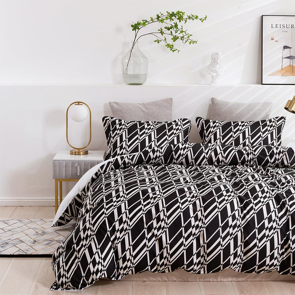 3D Abstract Geometry Black Quilt Cover Set Bedding Set Duvet Cover Pillowcases 457- Jess Art Decoration