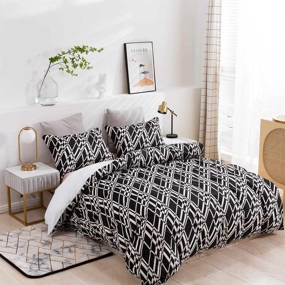 3D Abstract Geometry Black Quilt Cover Set Bedding Set Duvet Cover Pillowcases 457- Jess Art Decoration