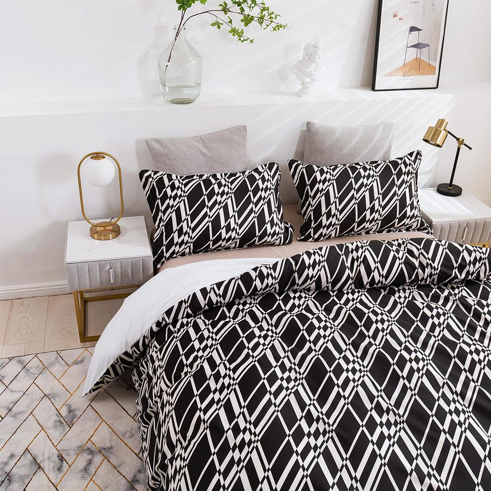 3D Abstract Geometry Black Quilt Cover Set Bedding Set Duvet Cover Pillowcases 457- Jess Art Decoration