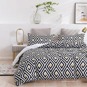 3D Abstract Geometry Black Quilt Cover Set Bedding Set Duvet Cover Pillowcases 458- Jess Art Decoration