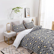 3D Abstract Geometry Black Quilt Cover Set Bedding Set Duvet Cover Pillowcases 458- Jess Art Decoration