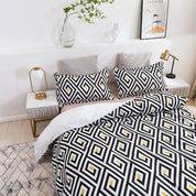 3D Abstract Geometry Black Quilt Cover Set Bedding Set Duvet Cover Pillowcases 458- Jess Art Decoration