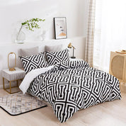 3D Abstract Geometry Black Quilt Cover Set Bedding Set Duvet Cover Pillowcases 459- Jess Art Decoration