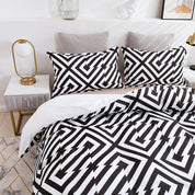 3D Abstract Geometry Black Quilt Cover Set Bedding Set Duvet Cover Pillowcases 459- Jess Art Decoration