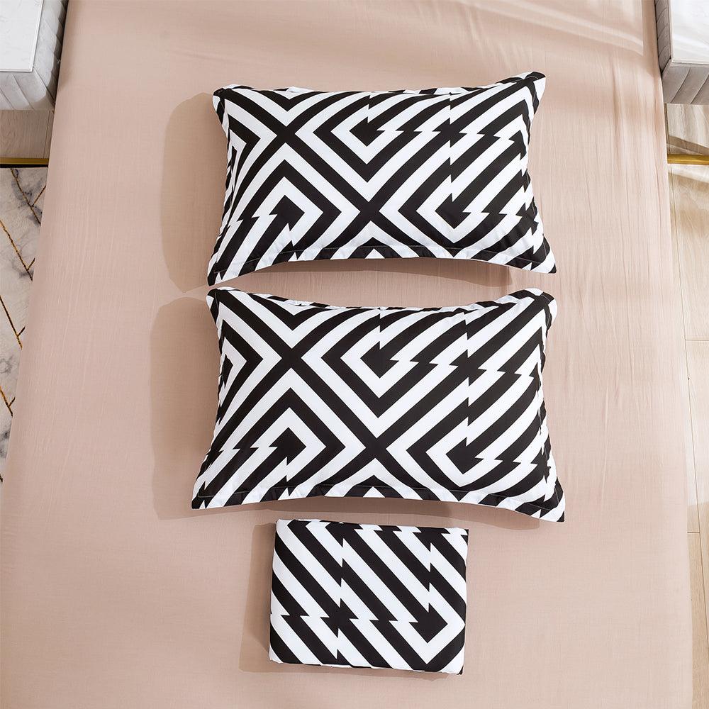 3D Abstract Geometry Black Quilt Cover Set Bedding Set Duvet Cover Pillowcases 459- Jess Art Decoration