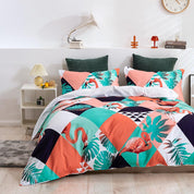 3D Abstract Colorful Geometric Flamingo Quilt Cover Set Bedding Set Duvet Cover Pillowcases 263- Jess Art Decoration