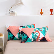 3D Abstract Colorful Geometric Flamingo Quilt Cover Set Bedding Set Duvet Cover Pillowcases 263- Jess Art Decoration