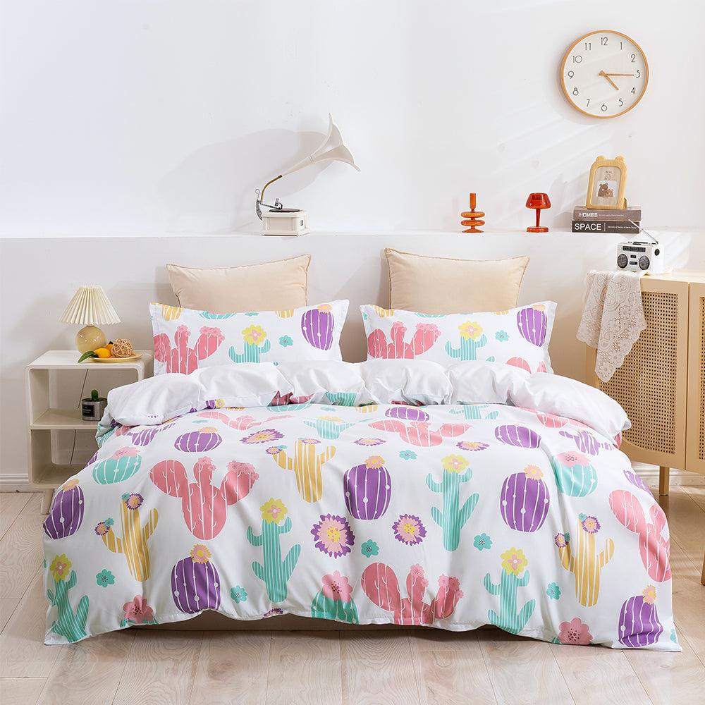 3D Watercolor Colored Cactus Quilt Cover Set Bedding Set Duvet Cover Pillowcases 260- Jess Art Decoration