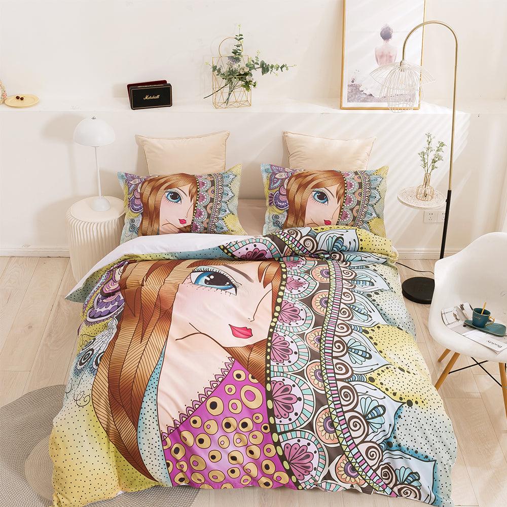 3D Beautiful Girl Quilt Cover Set Bedding Set Duvet Cover Pillowcases 324- Jess Art Decoration
