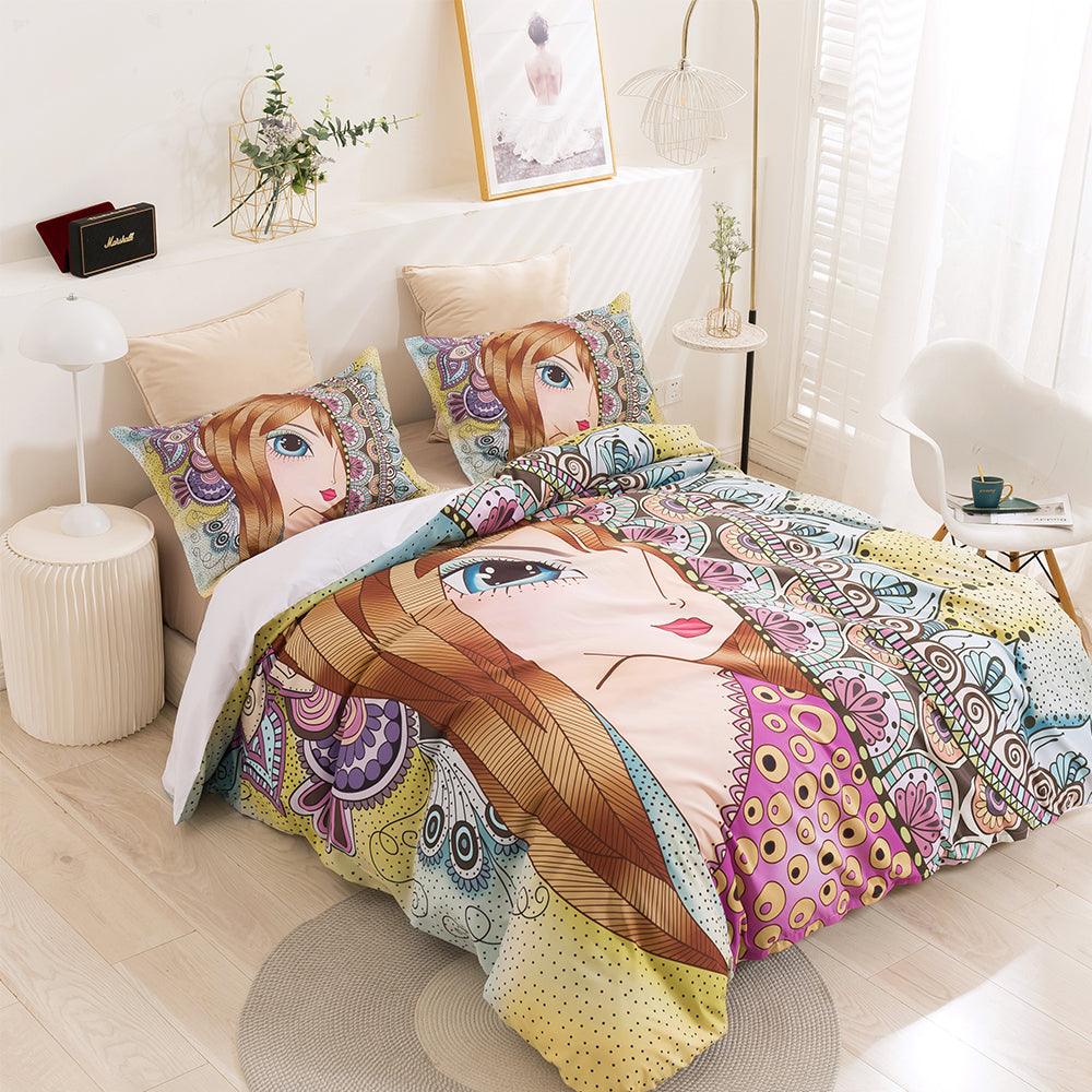 3D Beautiful Girl Quilt Cover Set Bedding Set Duvet Cover Pillowcases 324- Jess Art Decoration