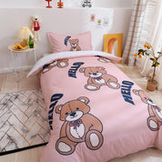 3D Cartoon Animal Pink Bear Quilt Cover Set Bedding Set Duvet Cover Pillowcases 171- Jess Art Decoration