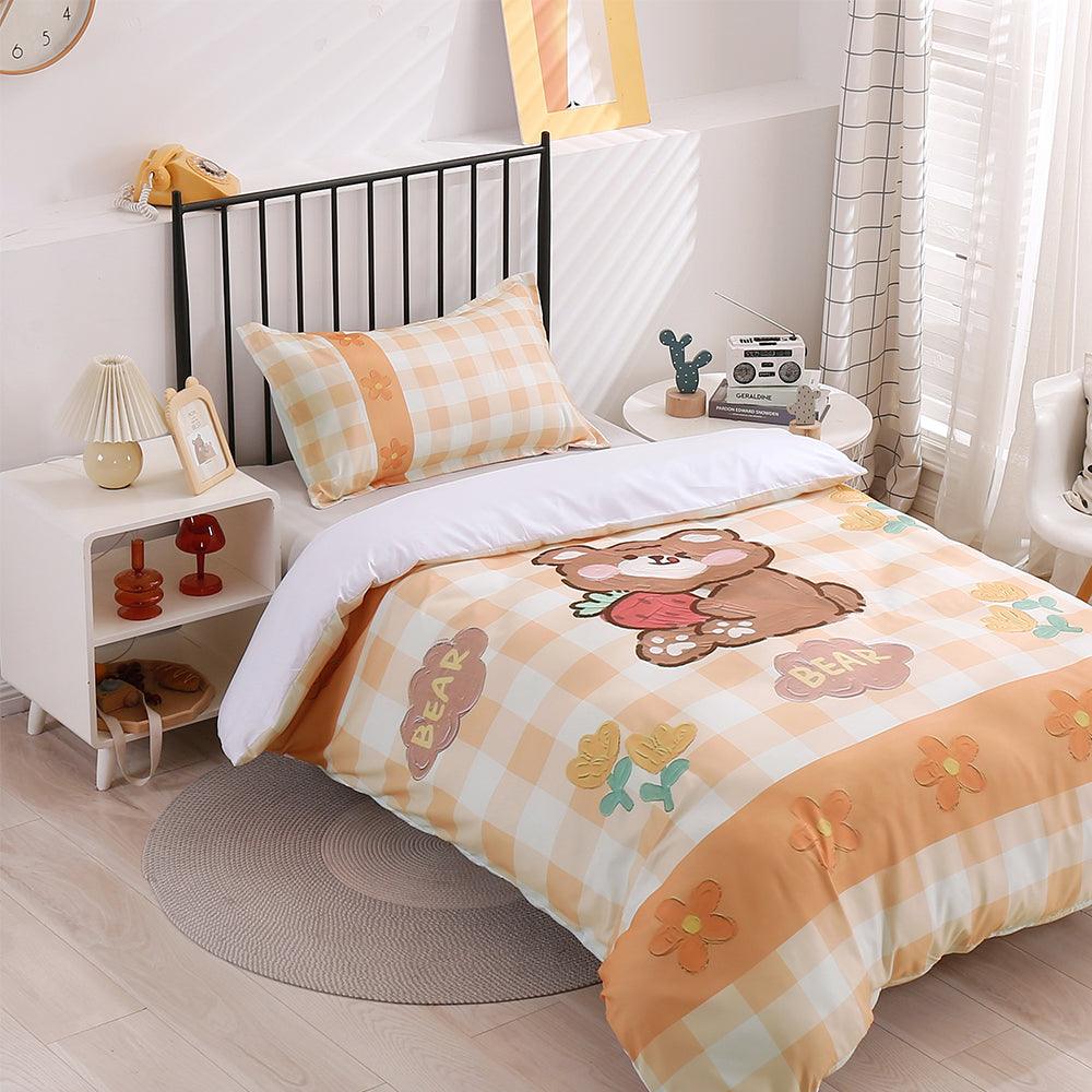 3D Cartoon Animal Bear Quilt Cover Set Bedding Set Duvet Cover Pillowcases 191- Jess Art Decoration