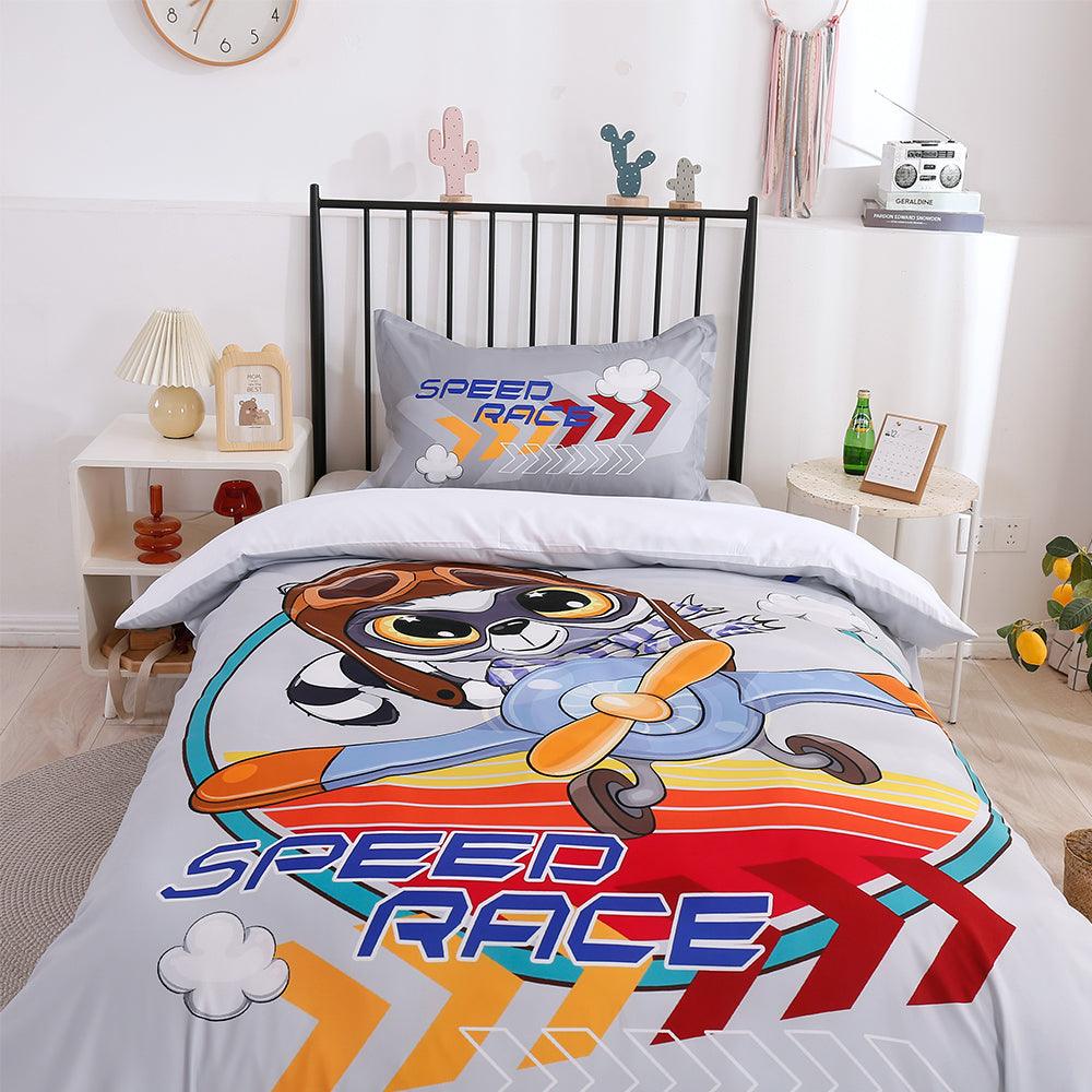 3D Cartoon Animal Speed Race Quilt Cover Set Bedding Set Duvet Cover Pillowcases 189- Jess Art Decoration