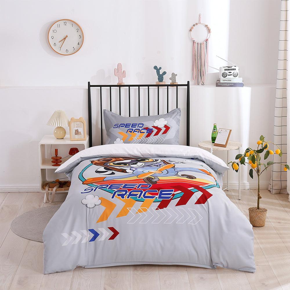 3D Cartoon Animal Speed Race Quilt Cover Set Bedding Set Duvet Cover Pillowcases 189- Jess Art Decoration