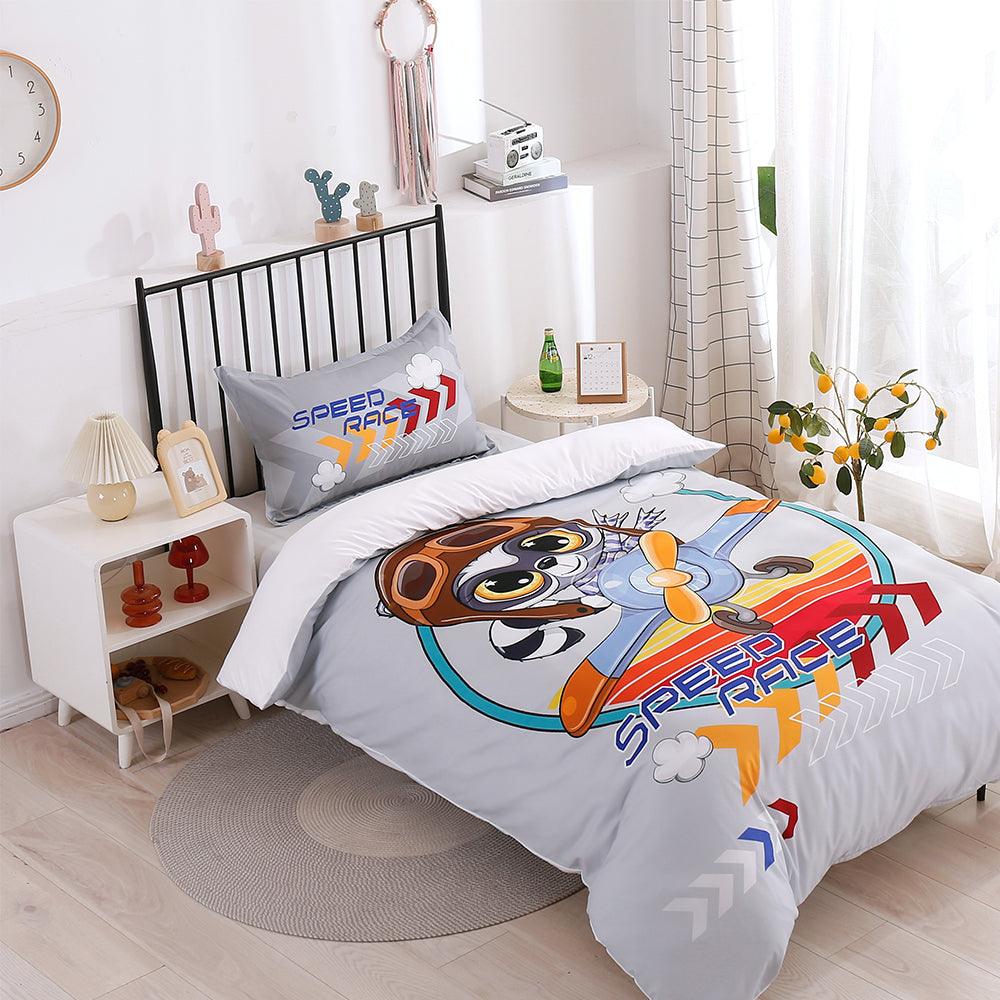 3D Cartoon Animal Speed Race Quilt Cover Set Bedding Set Duvet Cover Pillowcases 189- Jess Art Decoration