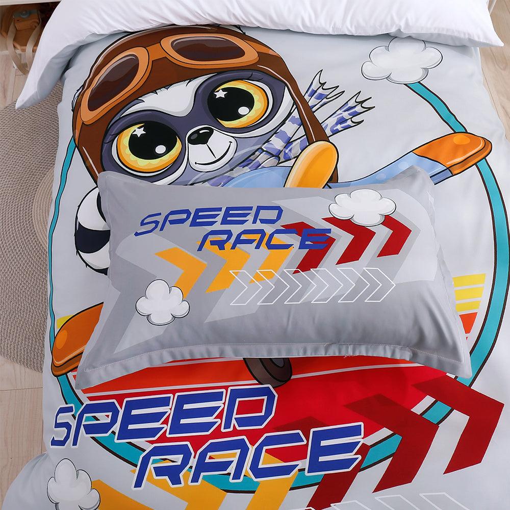 3D Cartoon Animal Speed Race Quilt Cover Set Bedding Set Duvet Cover Pillowcases 189- Jess Art Decoration