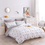 3D White Background Black Love Heart Quilt Cover Set Bedding Set Duvet Cover Pillowcases 207- Jess Art Decoration