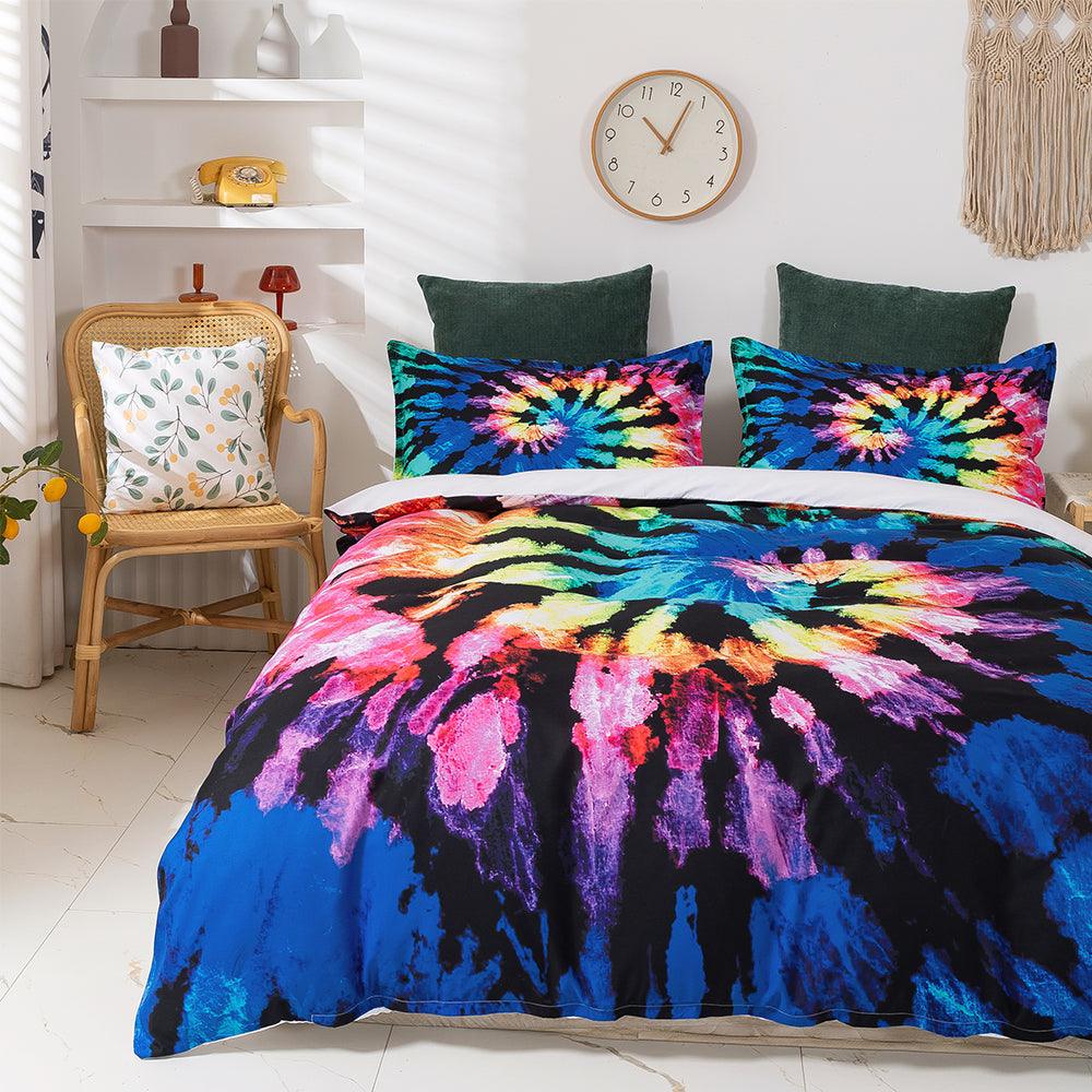 3D Color Tie Dye Quilt Cover Set Bedding Set Duvet Cover Pillowcases 31- Jess Art Decoration