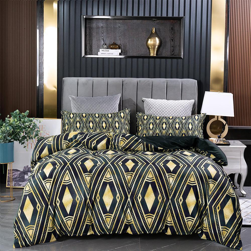 3D Abstract Black Geometry Quilt Cover Set Bedding Set Duvet Cover Pillowcases 172- Jess Art Decoration