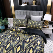 3D Abstract Black Geometry Quilt Cover Set Bedding Set Duvet Cover Pillowcases 172- Jess Art Decoration