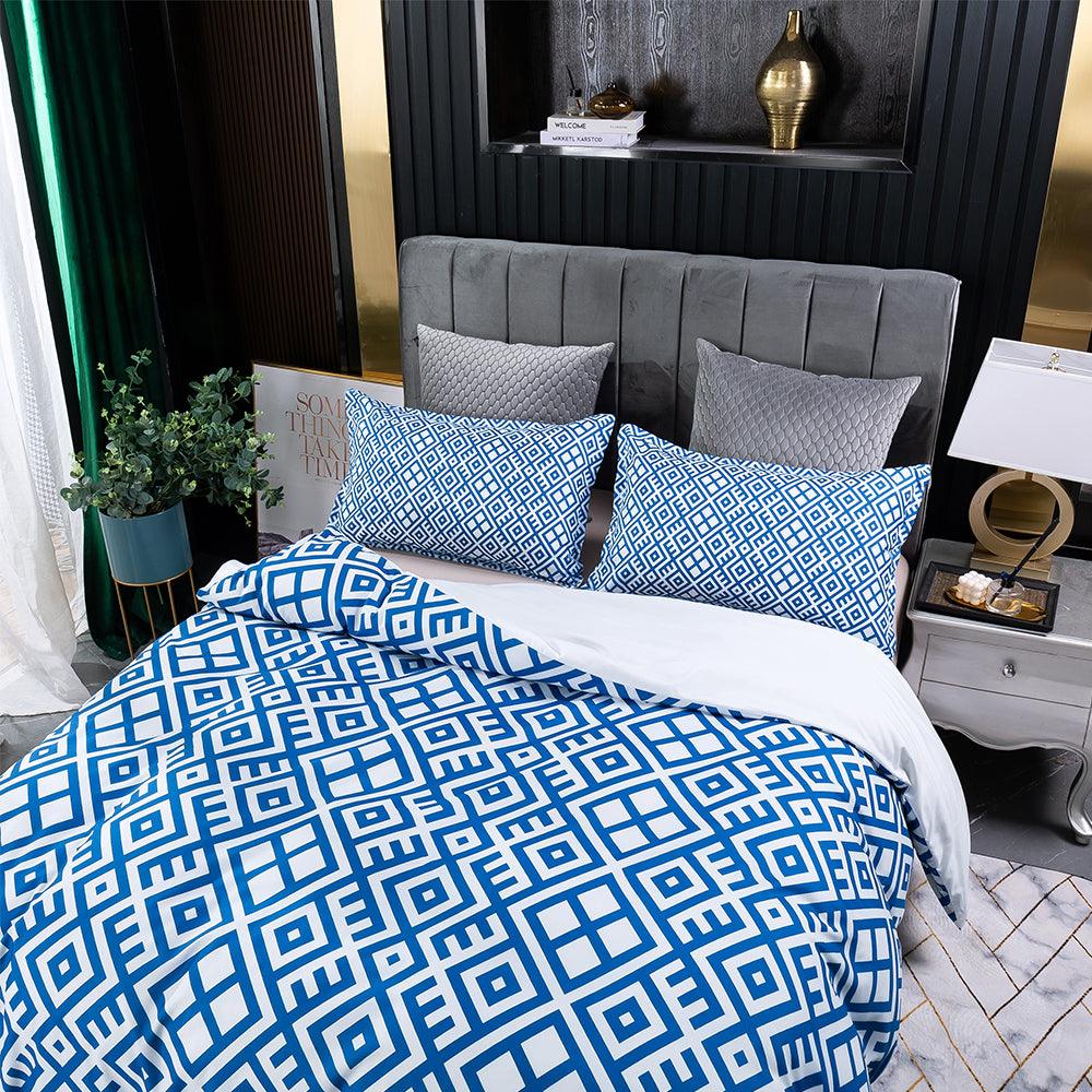 3D Abstract Blue Geometry Quilt Cover Set Bedding Set Duvet Cover Pillowcases 174- Jess Art Decoration