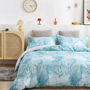 3D Watercolor Blue Marble Quilt Cover Set Bedding Set Duvet Cover Pillowcases 302- Jess Art Decoration