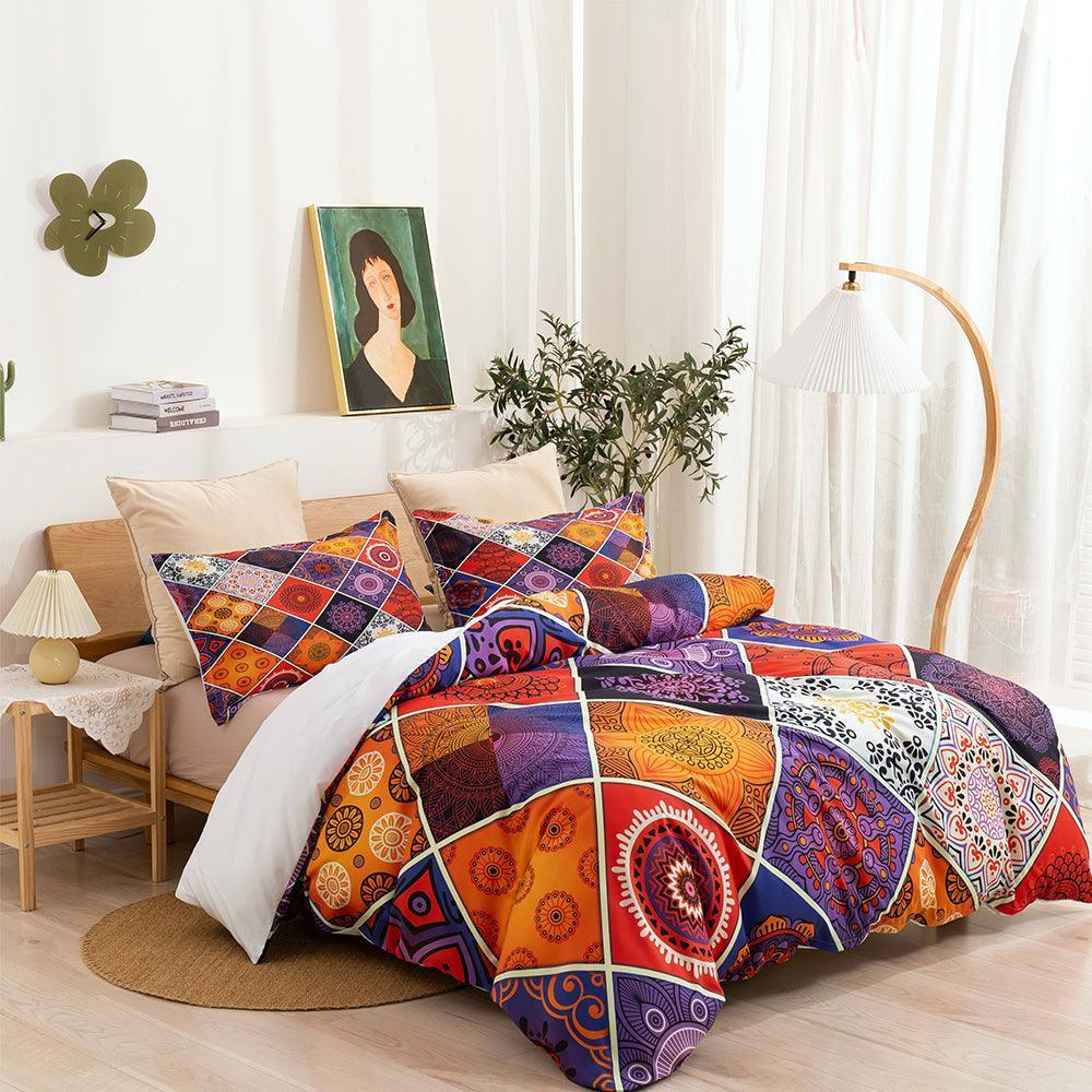 3D Vintage Colorful Bohemia Floral Pattern Quilt Cover Set Bedding Set Duvet Cover Pillowcases LXL- Jess Art Decoration