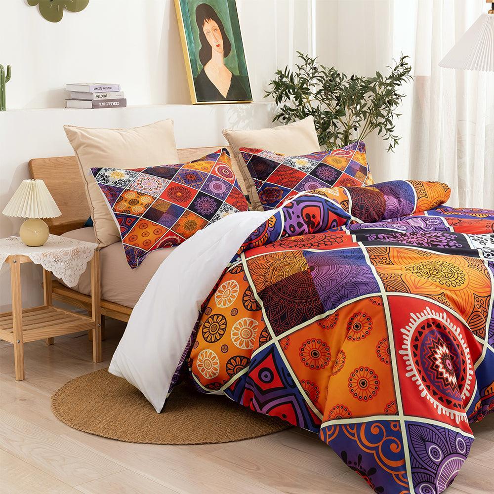 3D Vintage Colorful Bohemia Floral Pattern Quilt Cover Set Bedding Set Duvet Cover Pillowcases LXL- Jess Art Decoration