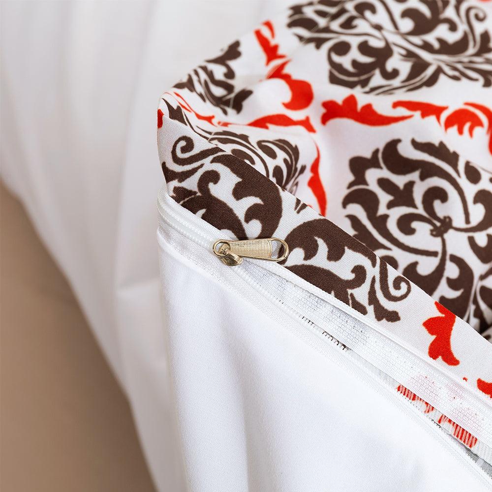 3D Vintage Traditional Red Floral Pattern Quilt Cover Set Bedding Set Duvet Cover Pillowcases LXL- Jess Art Decoration