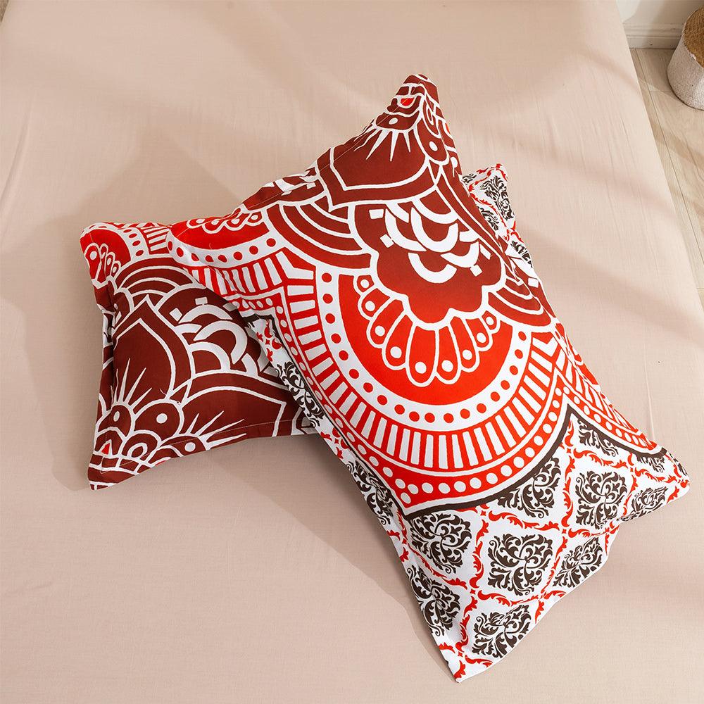 3D Vintage Traditional Red Floral Pattern Quilt Cover Set Bedding Set Duvet Cover Pillowcases LXL- Jess Art Decoration