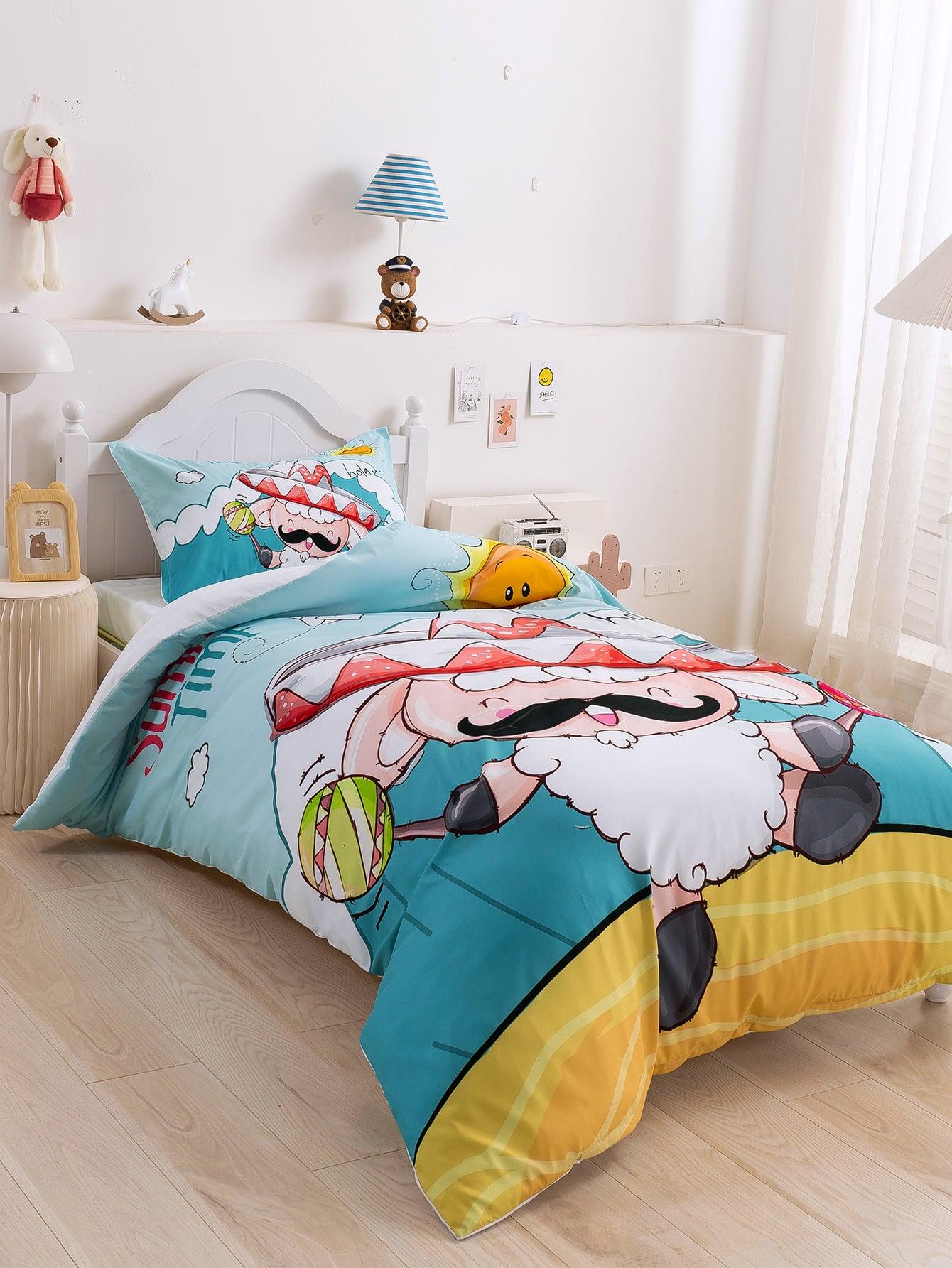 3D Cartoon Animal Sheep Quilt Cover Set Bedding Set Duvet Cover Pillowcases 348- Jess Art Decoration