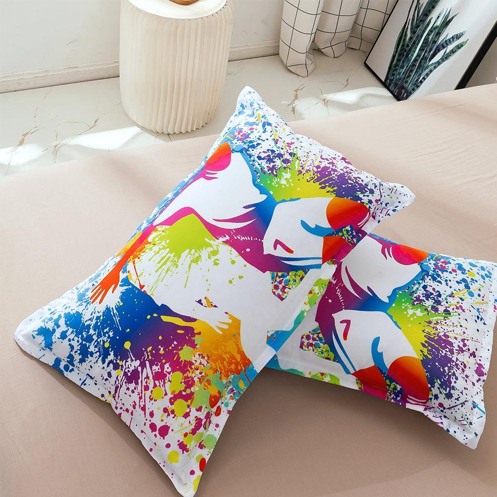 3D Hand Drawn Graffiti Colorful Sports Football Player Quilt Cover Set Bedding Set Duvet Cover Pillowcases LXL- Jess Art Decoration