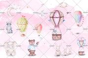 3D Pink Hot Air Balloon Wall Mural Wallpaper 09- Jess Art Decoration