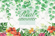 3D Watercolor Green Leaf Wall Mural Wallpaper LQH 69- Jess Art Decoration