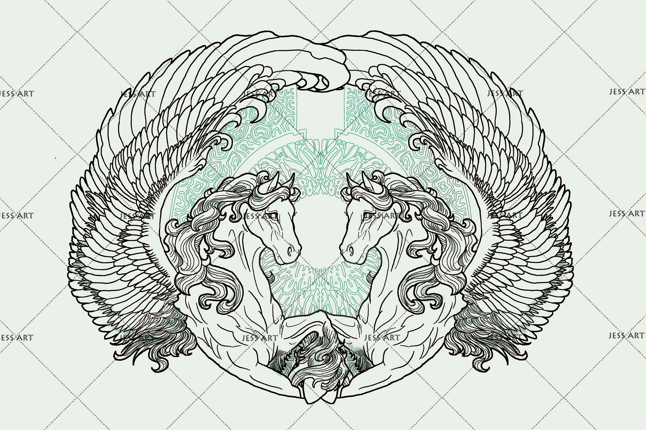 3D Angel Horses Couple Wall Mural Wallpaper 21- Jess Art Decoration