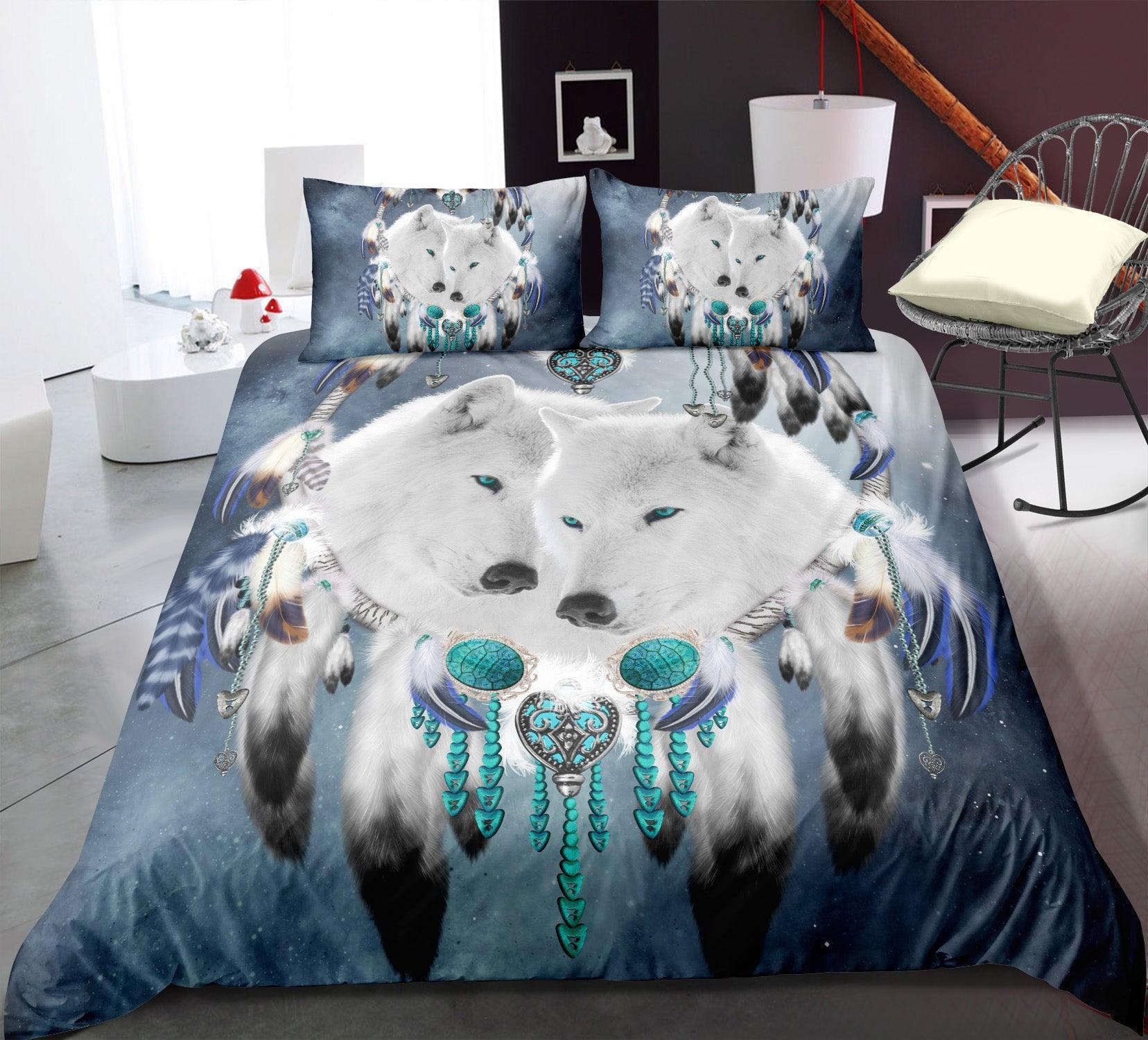3D Indian Animal Dream Catcher Quilt Cover Set Bedding Set Pillowcases 115- Jess Art Decoration