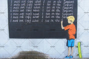 3D Banksy Mural Color Boy White Chalk Word Wall Mural Wallpaper ZY D130- Jess Art Decoration