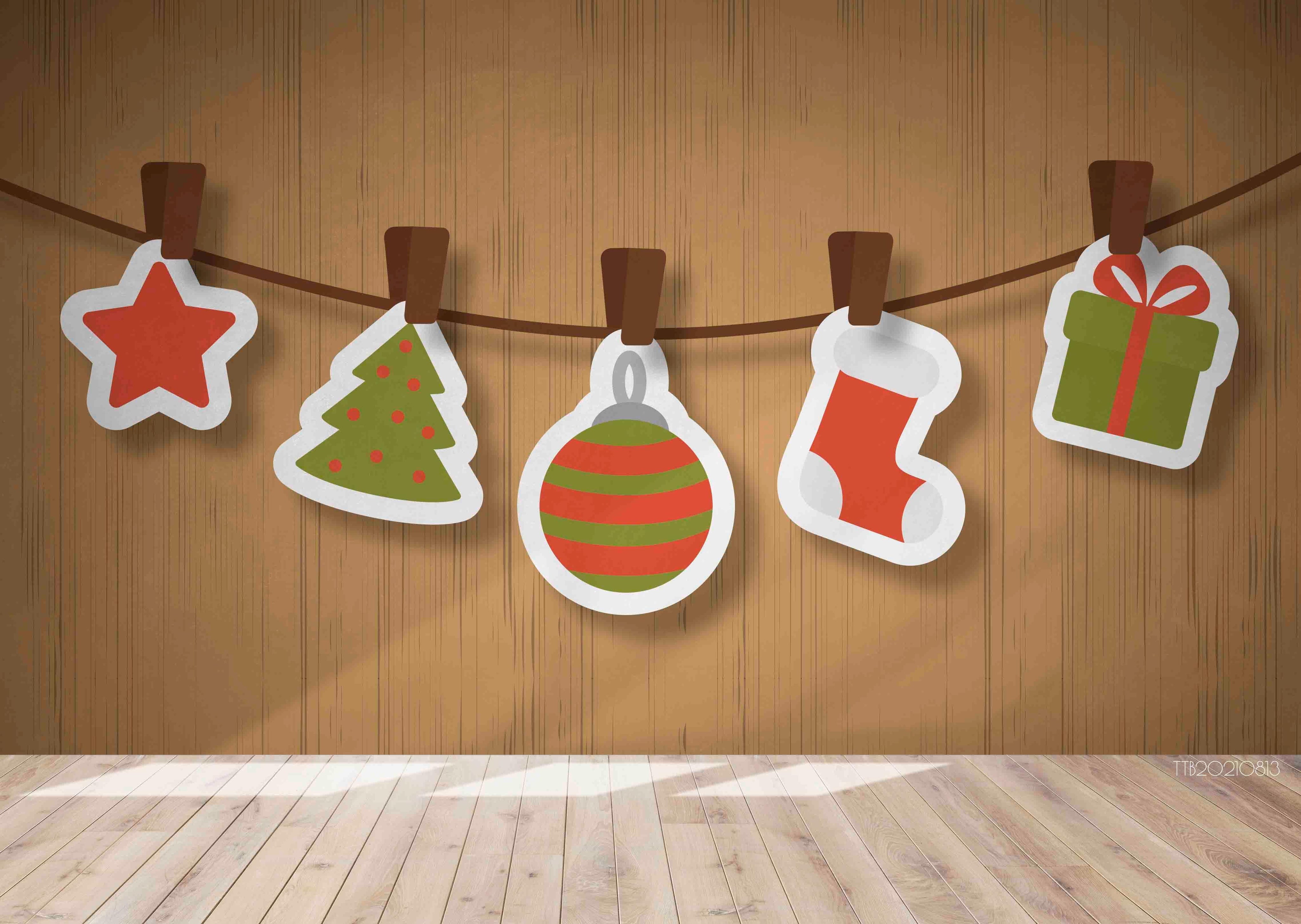 3D Cartoon Christmas Decorate Wall Mural Wallpaper SWW5147- Jess Art Decoration