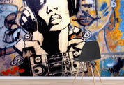 3D graffiti sound 111 wall murals- Jess Art Decoration
