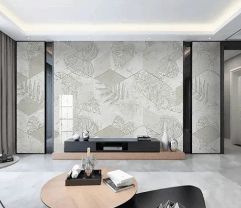 3D Tropical Retro Green Leaf Wall Mural Wallpaper LQH 164- Jess Art Decoration