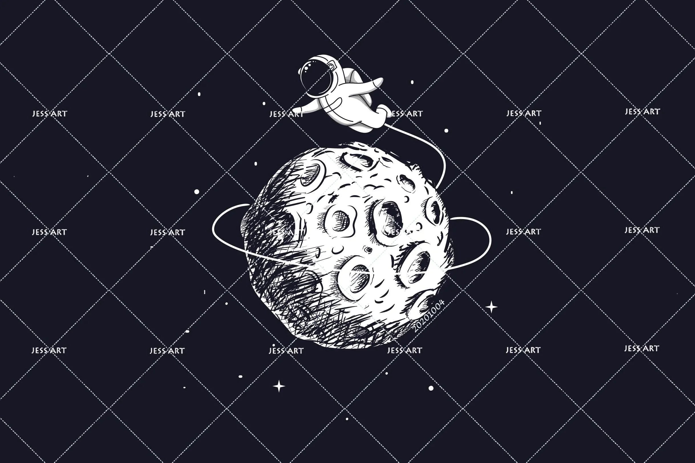 3D Cartoon Planet Astronaut Wall Mural Wallpaper WJ 1431- Jess Art Decoration