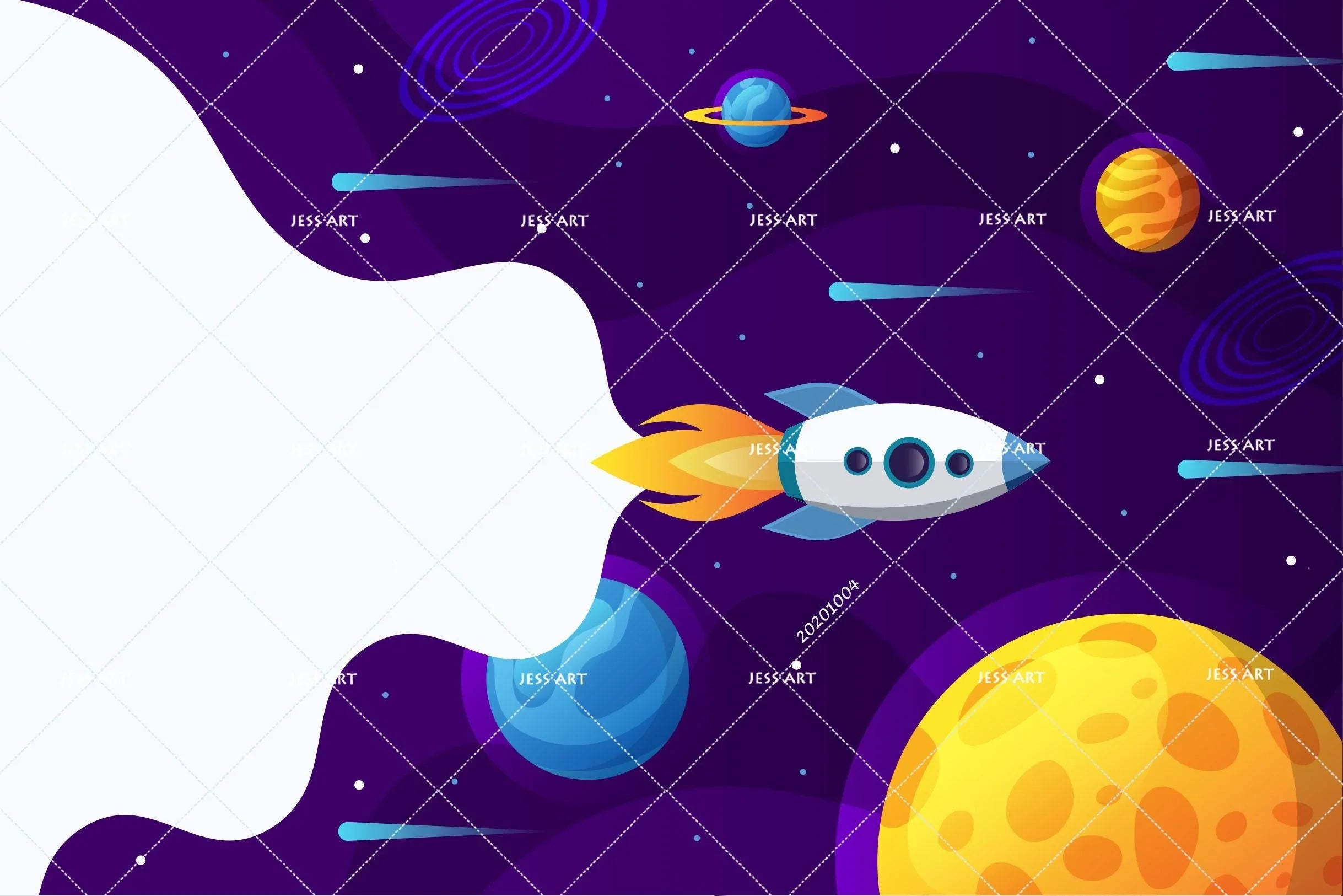 3D Cartoon Planet Astronaut Wall Mural Wallpaper WJ 3410- Jess Art Decoration