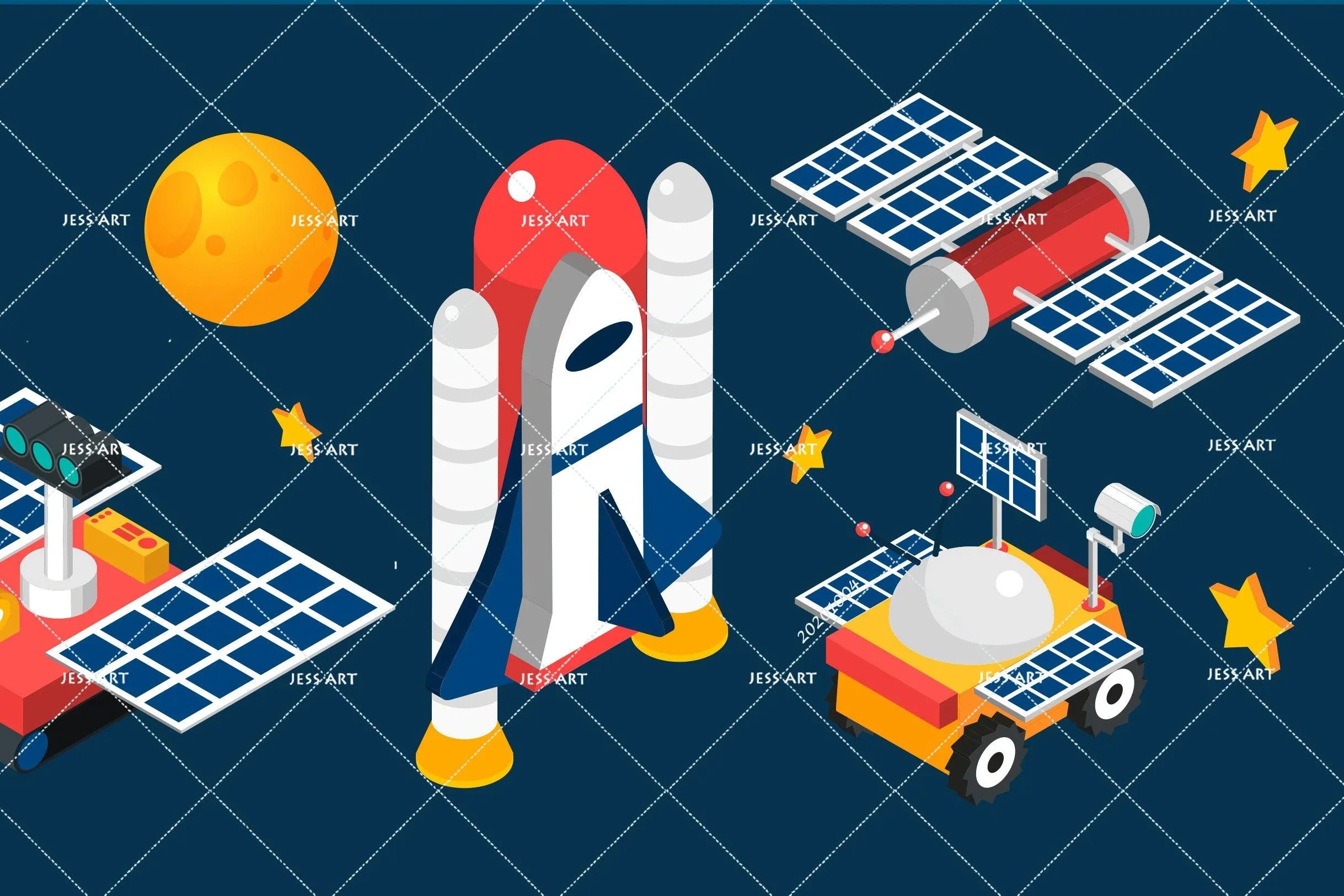 3D Cartoon Planet Astronaut Wall Mural Wallpaper WJ 1463- Jess Art Decoration