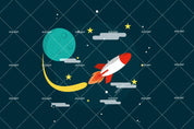3D Cartoon Planet Astronaut Wall Mural Wallpaper WJ 1464- Jess Art Decoration