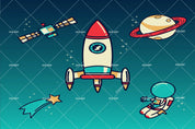 3D Cartoon Planet Astronaut Wall Mural Wallpaper WJ 1484- Jess Art Decoration