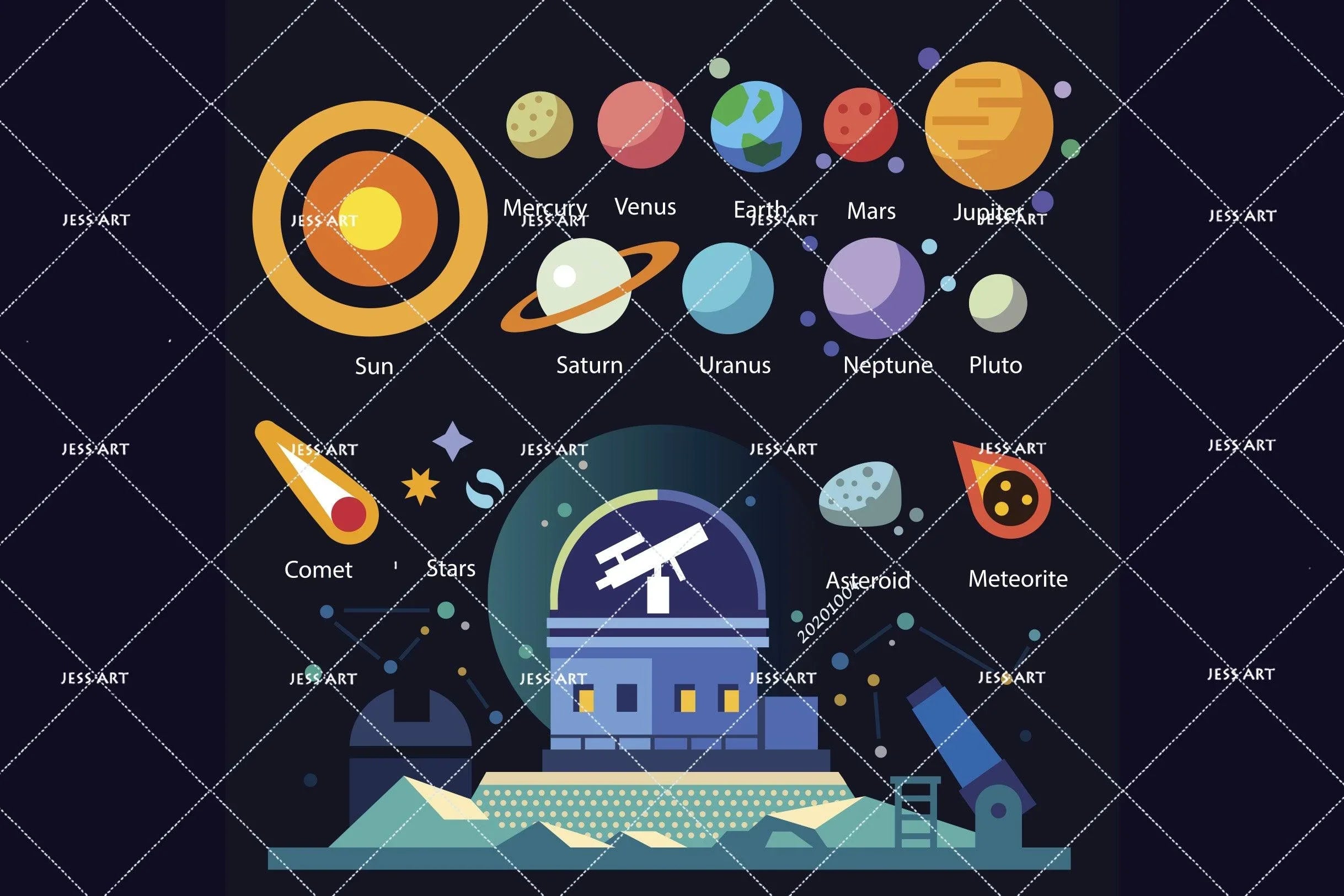 3D Cartoon Planet Astronaut Wall Mural Wallpaper WJ 1499- Jess Art Decoration