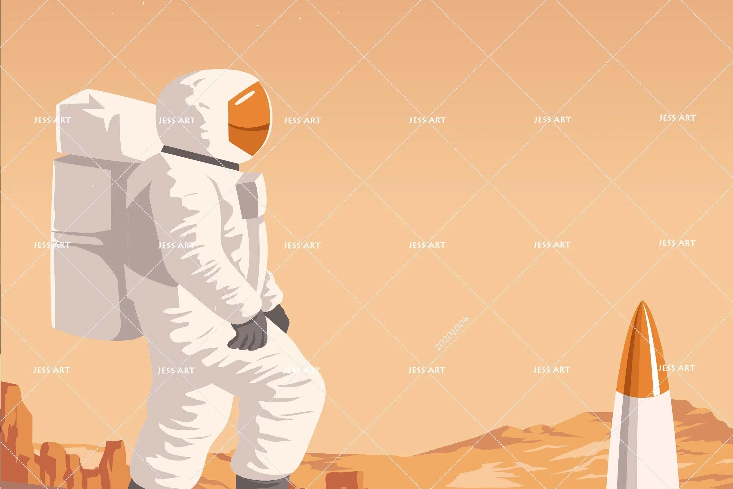 3D Cartoon Planet Astronaut Wall Mural Wallpaper WJ 1505- Jess Art Decoration