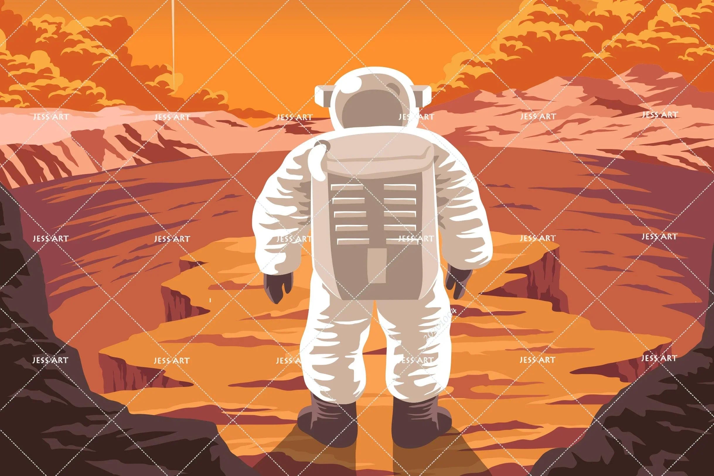 3D Cartoon Planet Astronaut Wall Mural Wallpaper WJ 1506- Jess Art Decoration