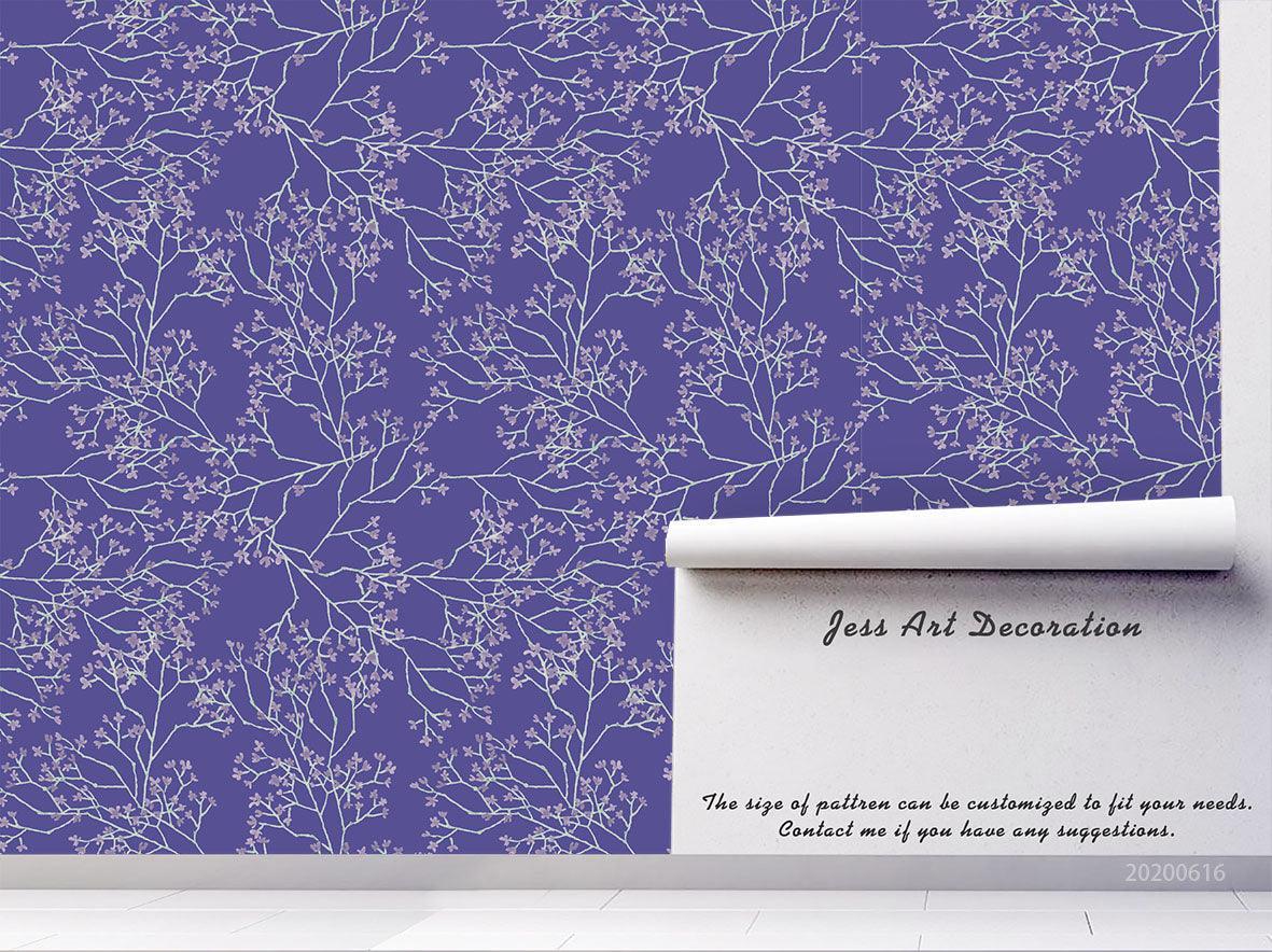 3D Purple Floral Pattern Wall Mural Wallpaper JN 1289- Jess Art Decoration